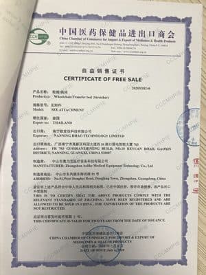 Thailand certificate of free sale