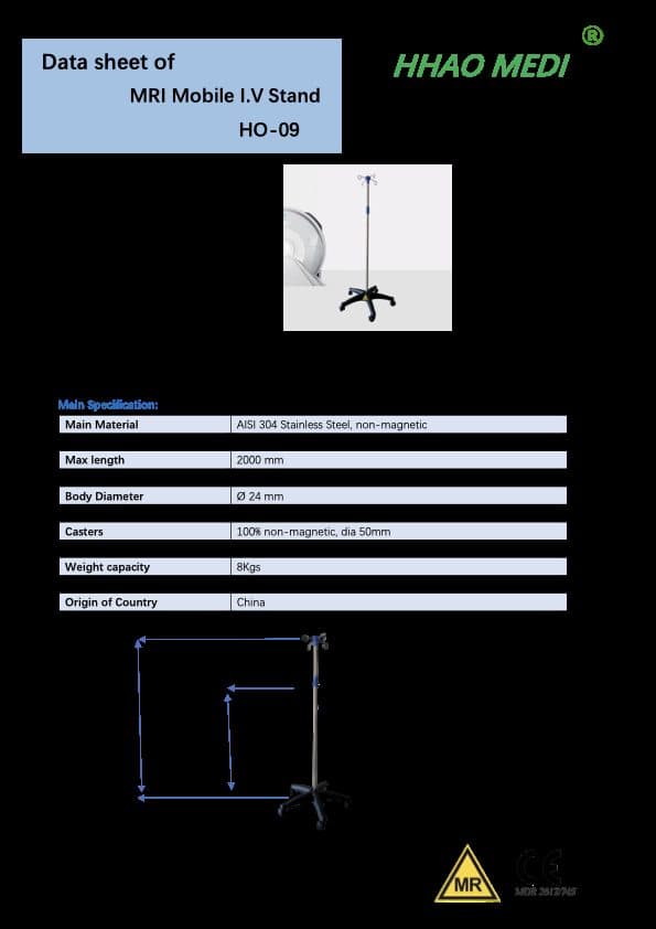 HO-09 MRI-conditional mobile IV stand